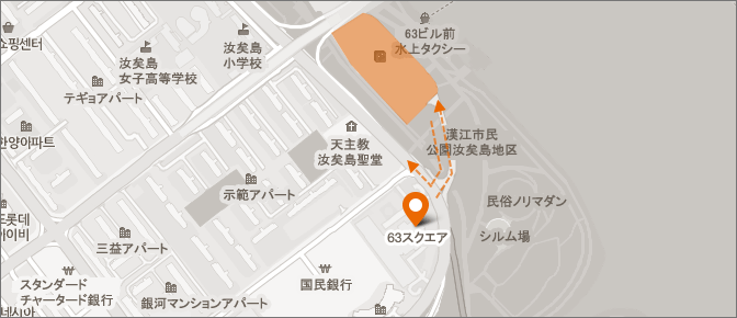 漢江水辺の駐車場マップ
